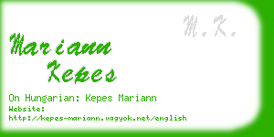 mariann kepes business card